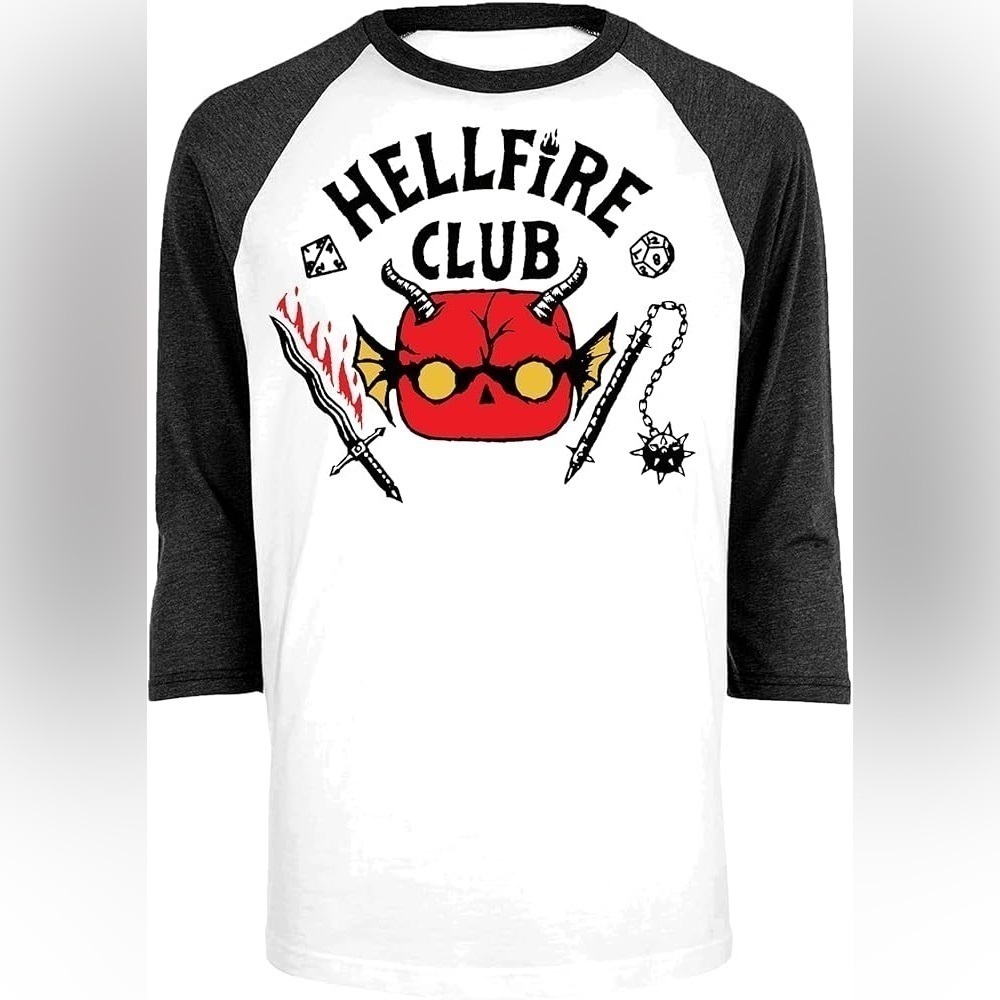 Funko Pop t STRANGER THINGS White and Black Raglan T-Shirt